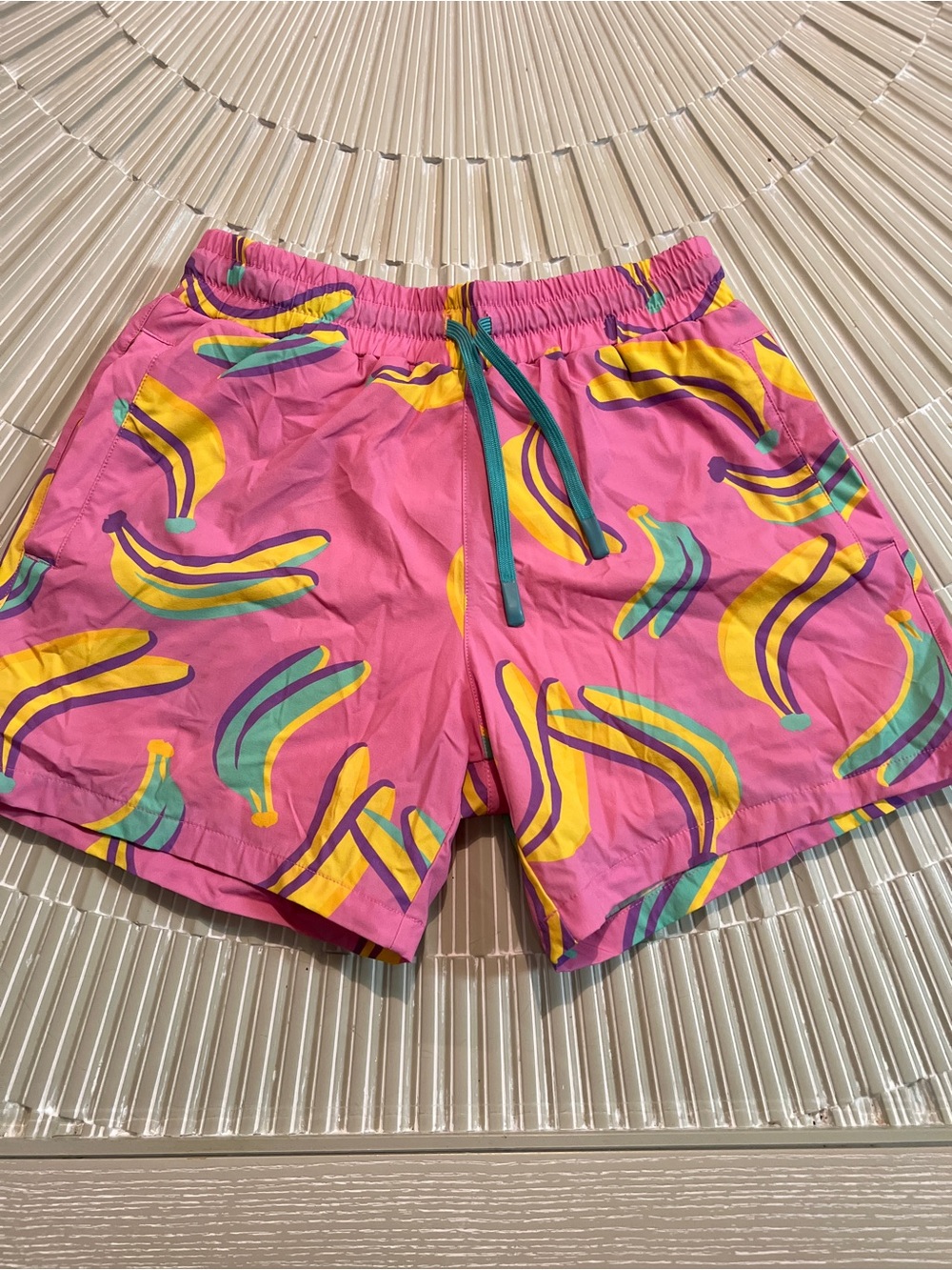 H&M Pink Banana Print Swim Shorts